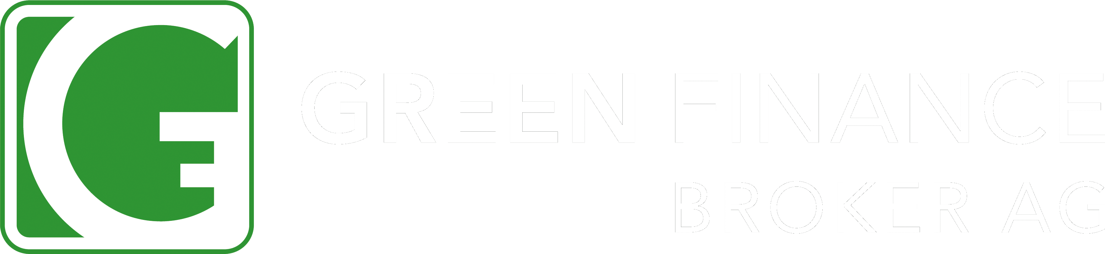 Green Finance Logo in Grün mit weißer Schrift